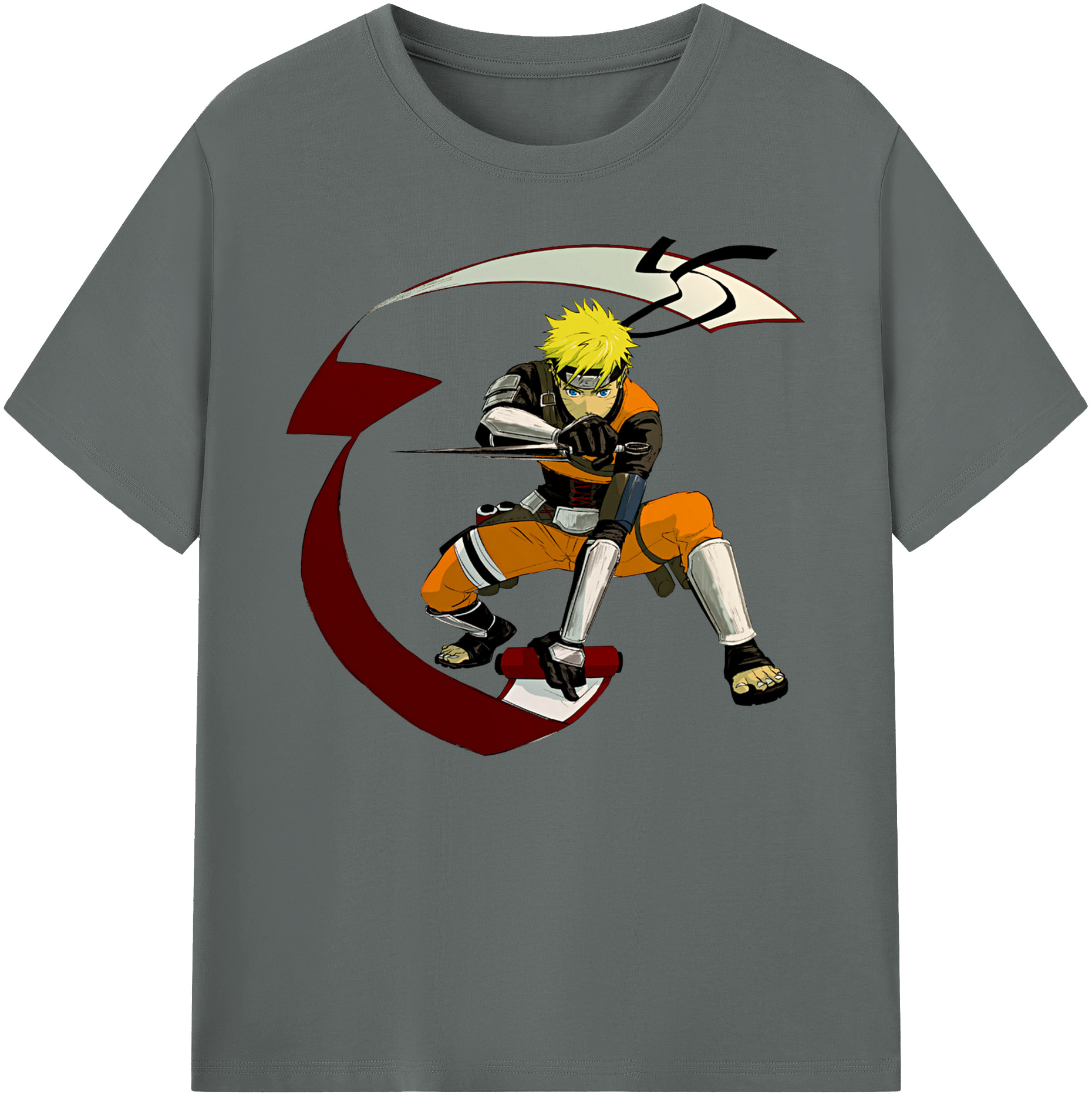 （画像用） NARUTO -ナルト- うずまき ナルト Uzumaki Naruto 綿100％ メンズ半袖Tシャツ｜肌触りやわらか＆通気性